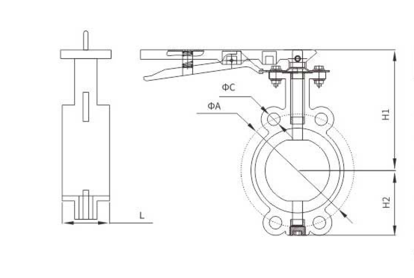 消(xiao)防對夾蝶閥(圖1)